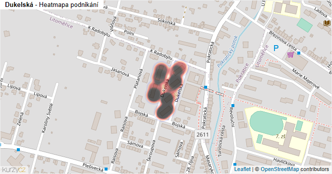 Dukelská - mapa podnikání