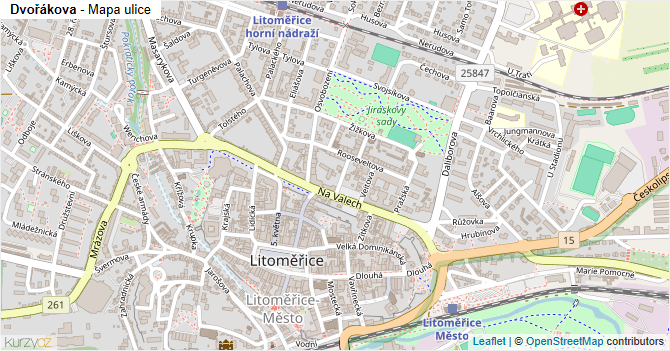 Dvořákova - mapa ulice