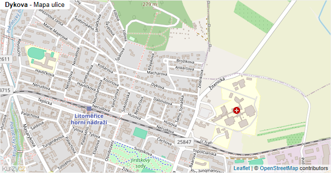 Dykova - mapa ulice