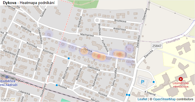Dykova - mapa podnikání