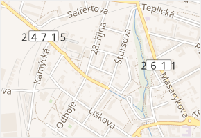 Erbenova v obci Litoměřice - mapa ulice