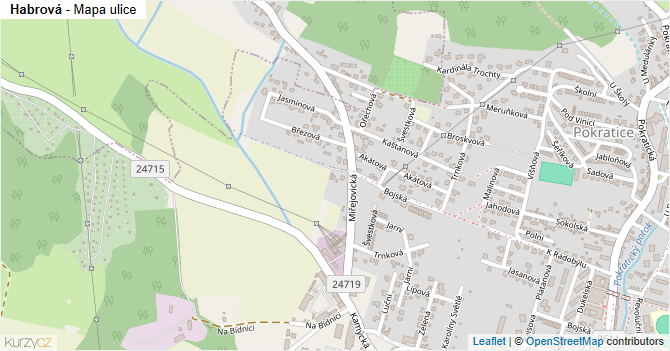 Habrová - mapa ulice
