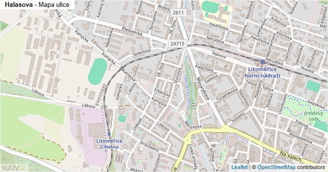 Halasova - mapa ulice