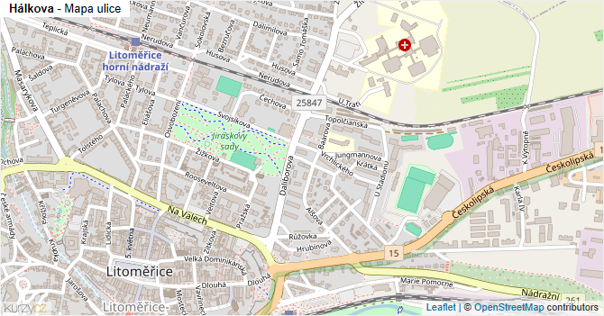 Hálkova - mapa ulice