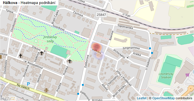 Hálkova - mapa podnikání