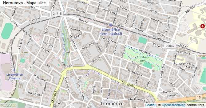 Heroutova - mapa ulice