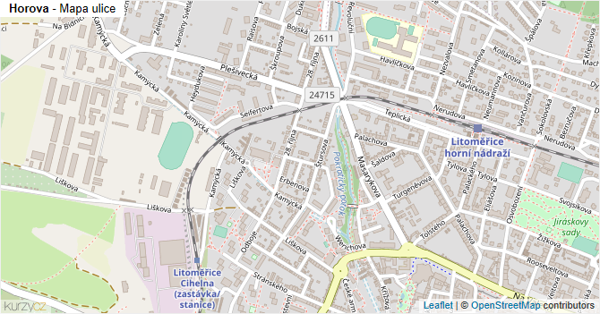 Horova - mapa ulice