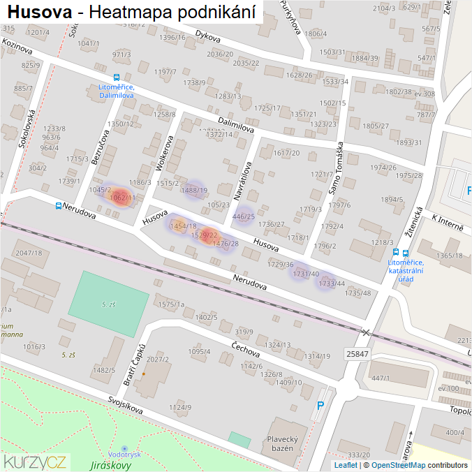 Mapa Husova - Firmy v ulici.