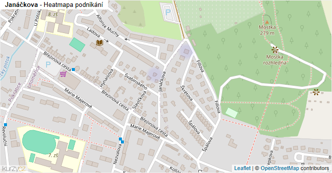 Janáčkova - mapa podnikání