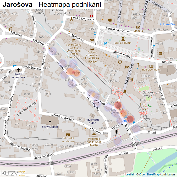 Mapa Jarošova - Firmy v ulici.
