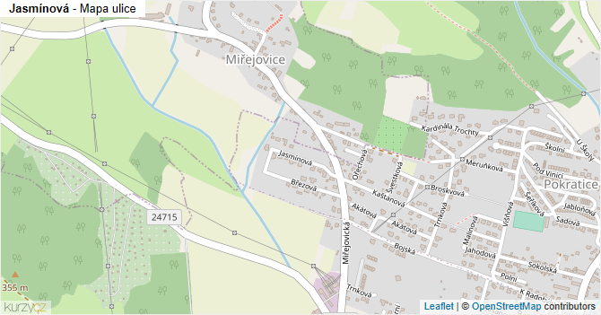 Jasmínová - mapa ulice