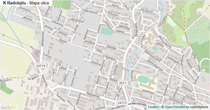 K Radobýlu - mapa ulice