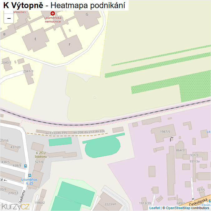 Mapa K Výtopně - Firmy v ulici.