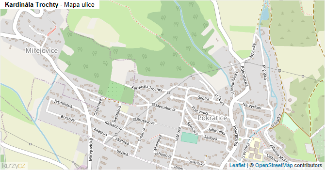 Kardinála Trochty - mapa ulice