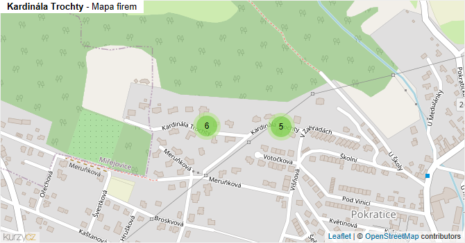 Kardinála Trochty - mapa firem