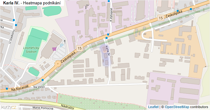 Karla IV. - mapa podnikání