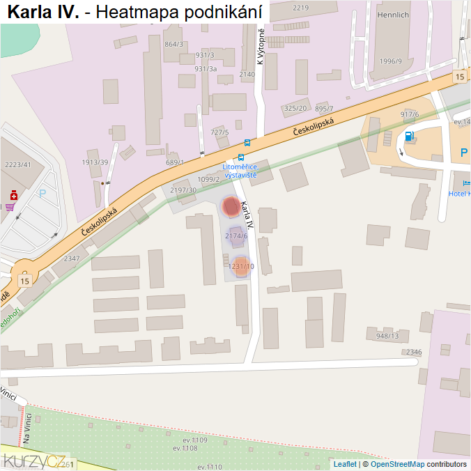Mapa Karla IV. - Firmy v ulici.
