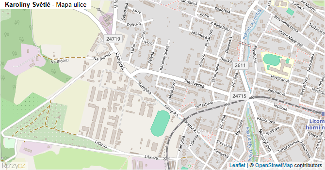 Karolíny Světlé - mapa ulice