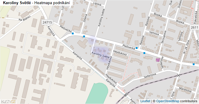 Karolíny Světlé - mapa podnikání