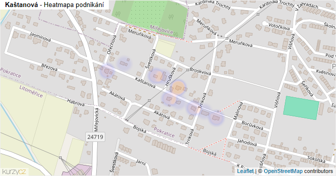 Kaštanová - mapa podnikání