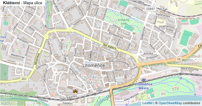 Klášterní - mapa ulice