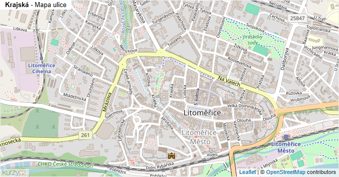 Krajská - mapa ulice