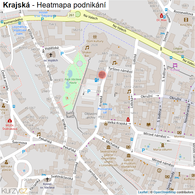 Mapa Krajská - Firmy v ulici.