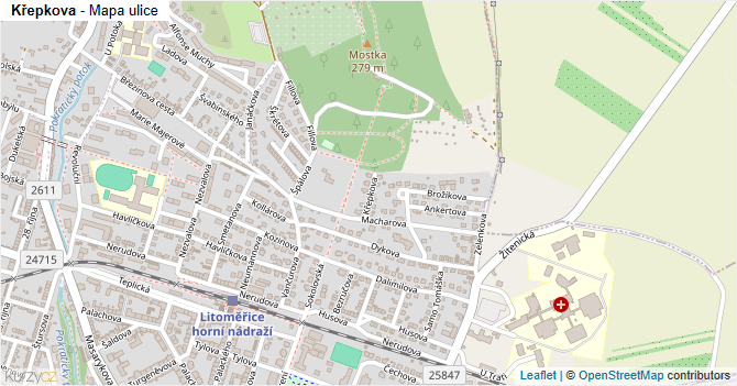 Křepkova - mapa ulice