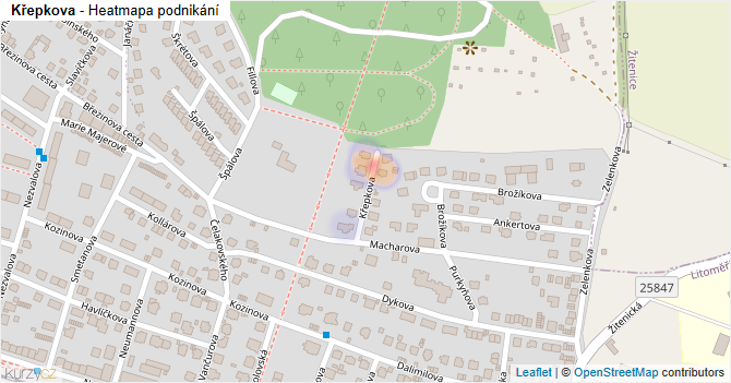 Křepkova - mapa podnikání