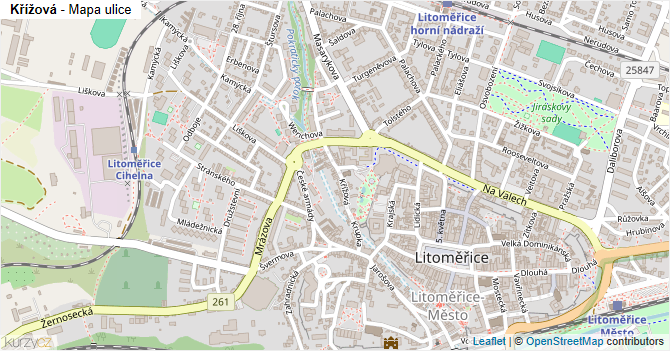 Křížová - mapa ulice