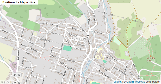 Květinová - mapa ulice