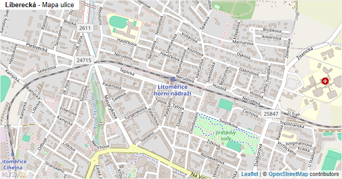 Liberecká - mapa ulice
