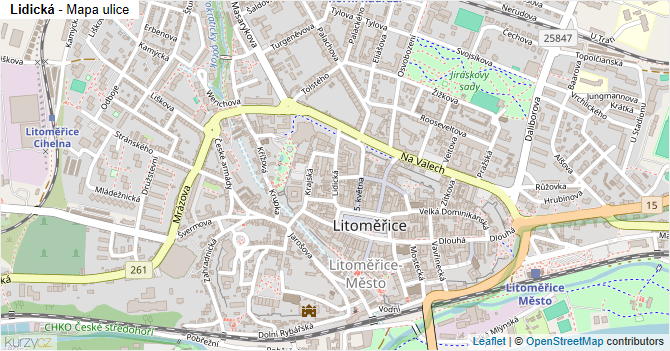 Lidická - mapa ulice