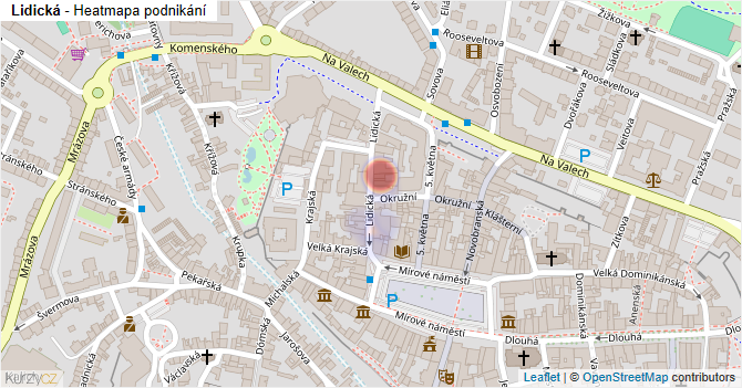 Lidická - mapa podnikání