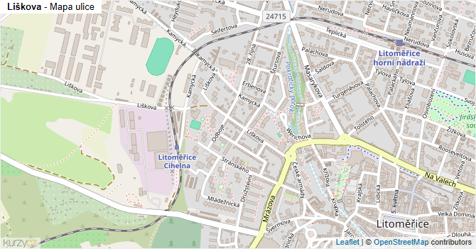Liškova - mapa ulice