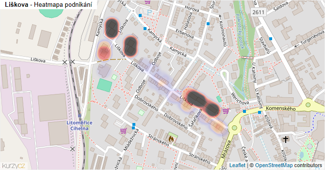 Liškova - mapa podnikání
