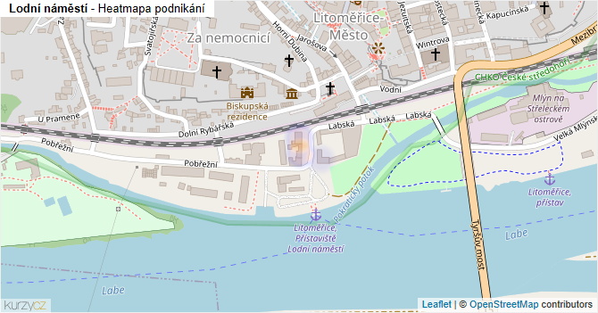 Lodní náměstí - mapa podnikání