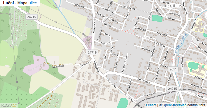 Luční - mapa ulice