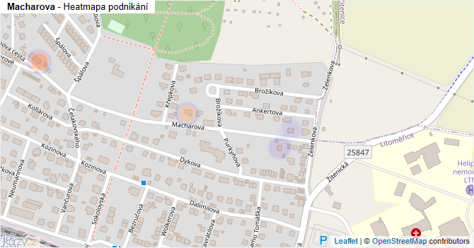 Macharova - mapa podnikání