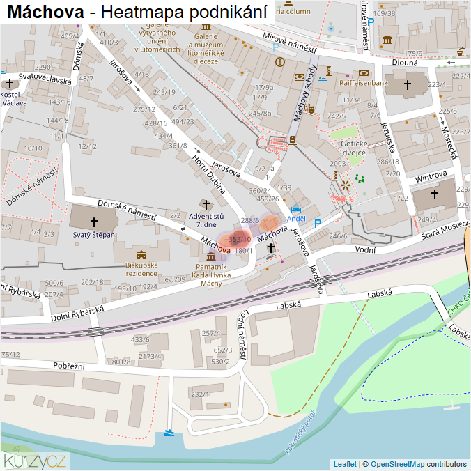 Mapa Máchova - Firmy v ulici.