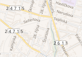 Mánesova v obci Litoměřice - mapa ulice
