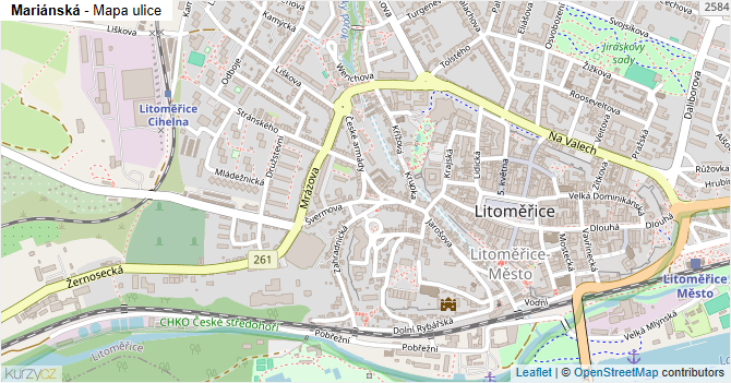 Mariánská - mapa ulice