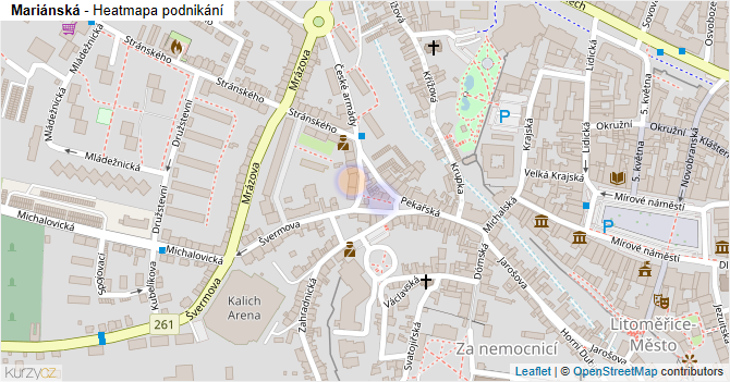 Mariánská - mapa podnikání