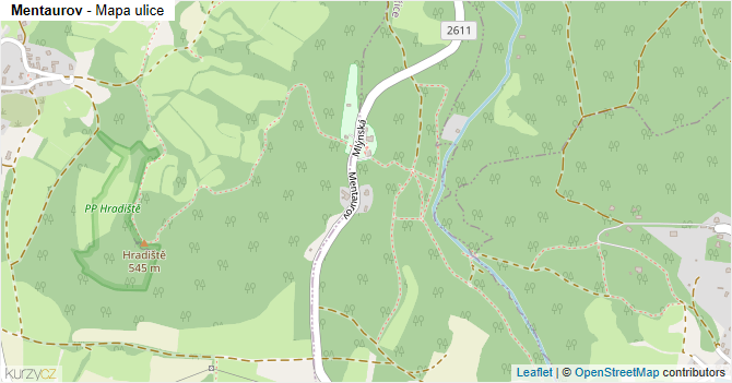Mentaurov - mapa ulice