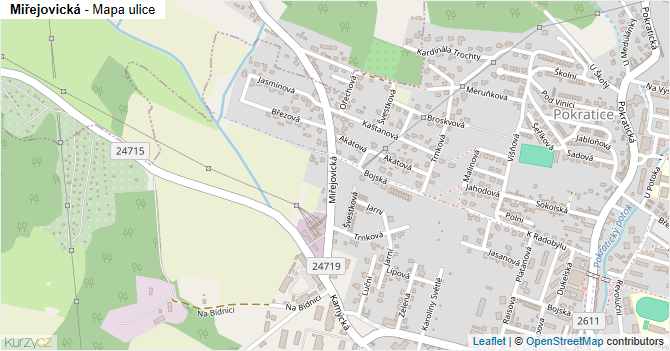 Miřejovická - mapa ulice