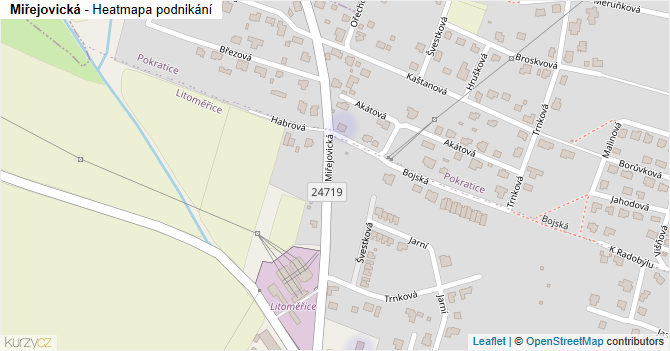 Miřejovická - mapa podnikání