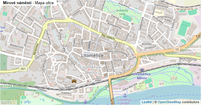 Mírové náměstí - mapa ulice