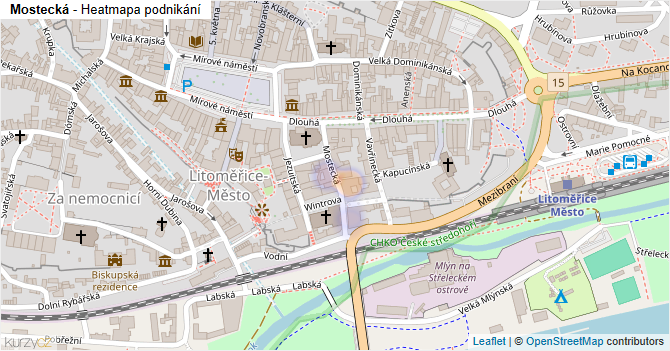 Mostecká - mapa podnikání