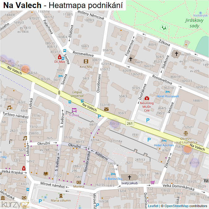 Mapa Na Valech - Firmy v ulici.