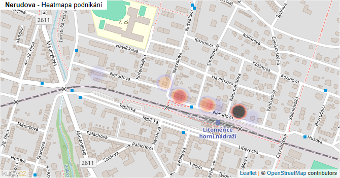Nerudova - mapa podnikání